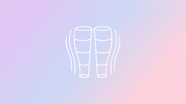 Illustration minimaliste de bottes de pressothérapie à chambres superposées
