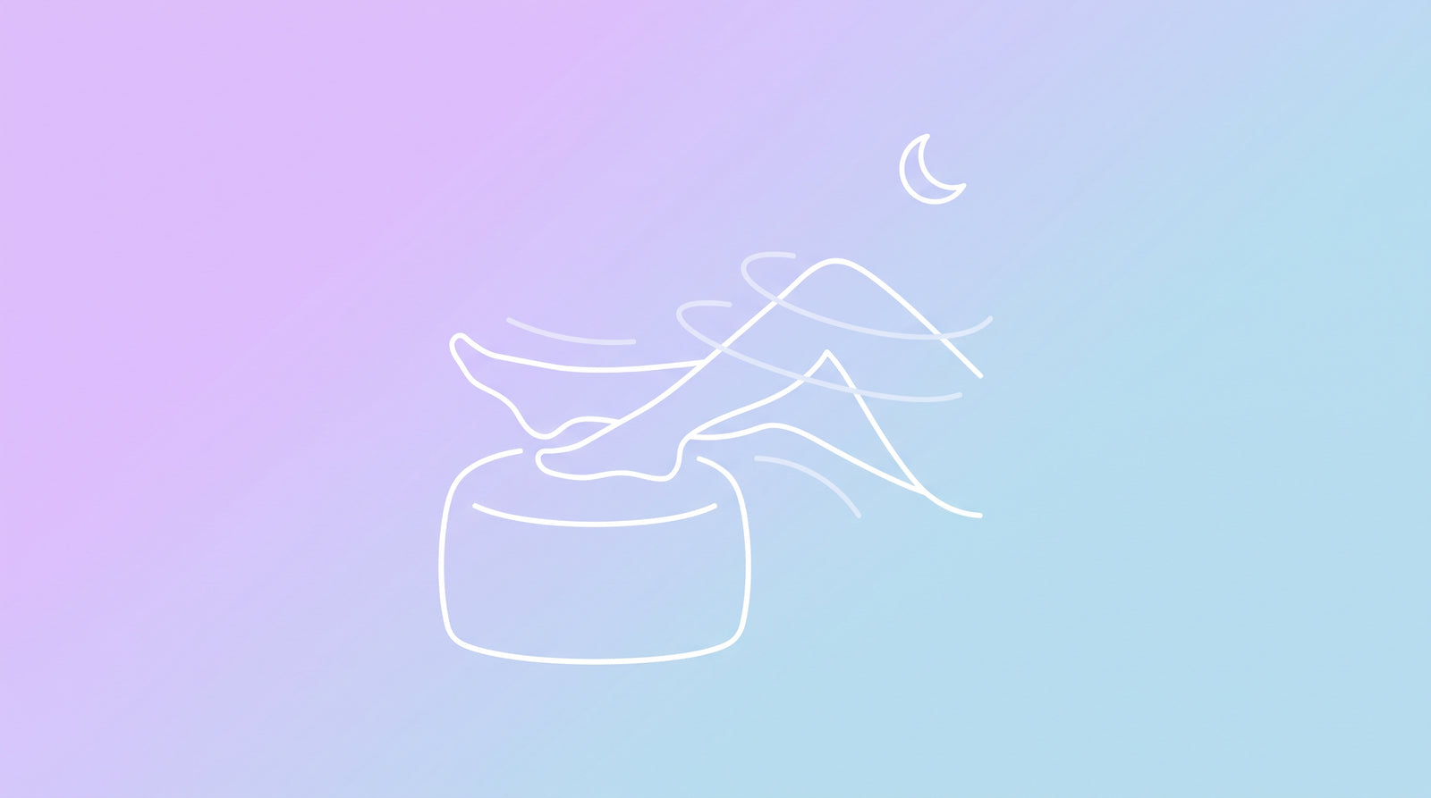 Jambes au repos sur un pouf, le soir — illustration Restex Recovery (jambes lourdes et fatigue)